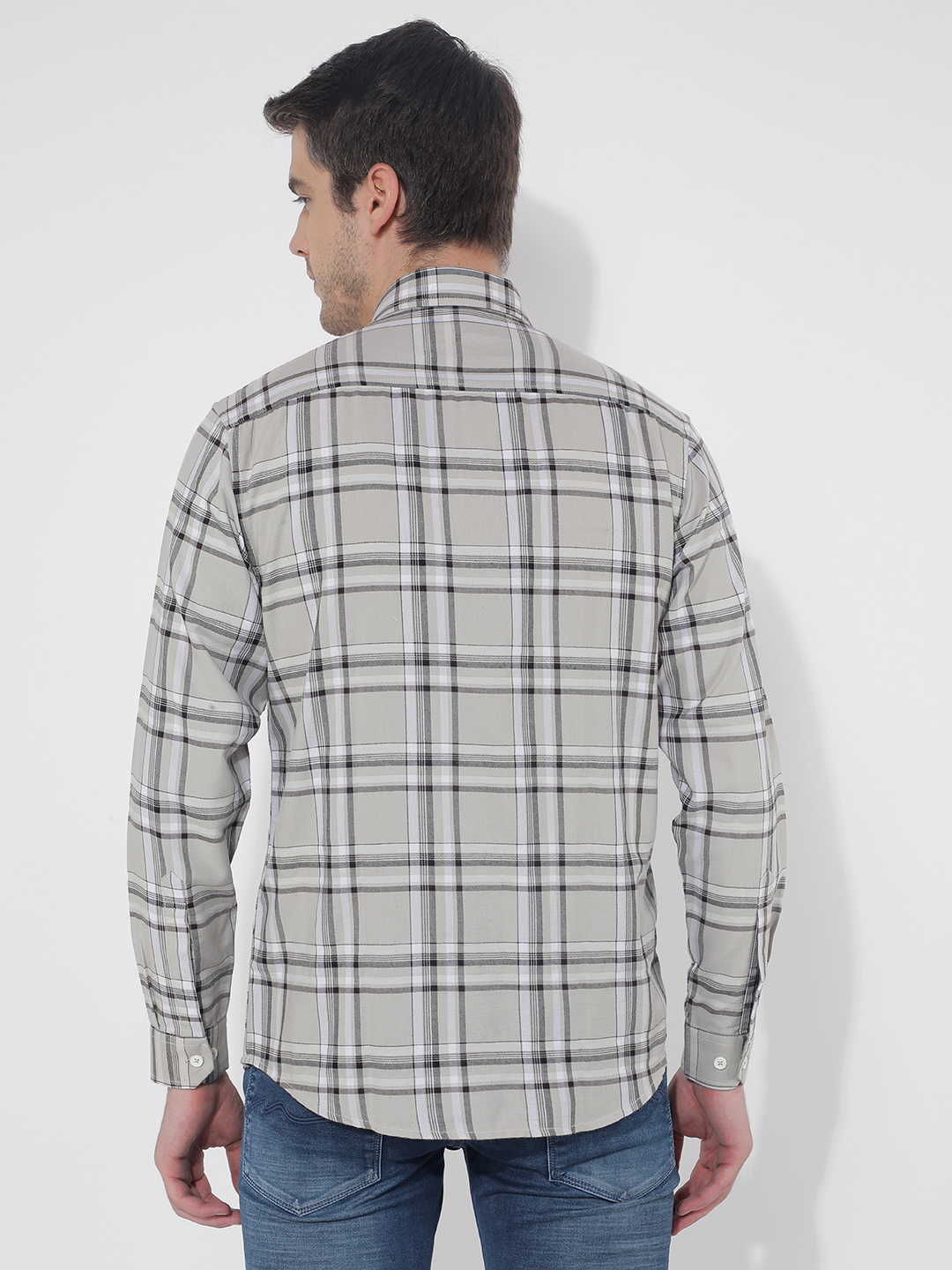 Numero Uno Men Checkered Grey Shirt